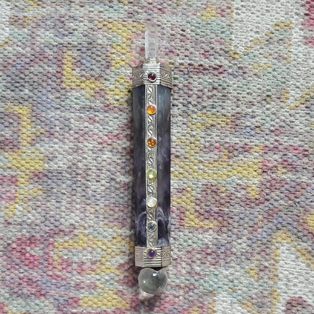 Crystal Wand with Gemstone Accents